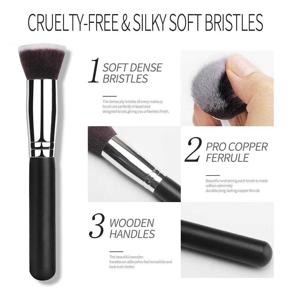 Maange 1PCS Makeup Brush with Box Foundation Concealer Powder Blush Contour Brush Dense Soft Bristle Brush Beauty Tool For Women