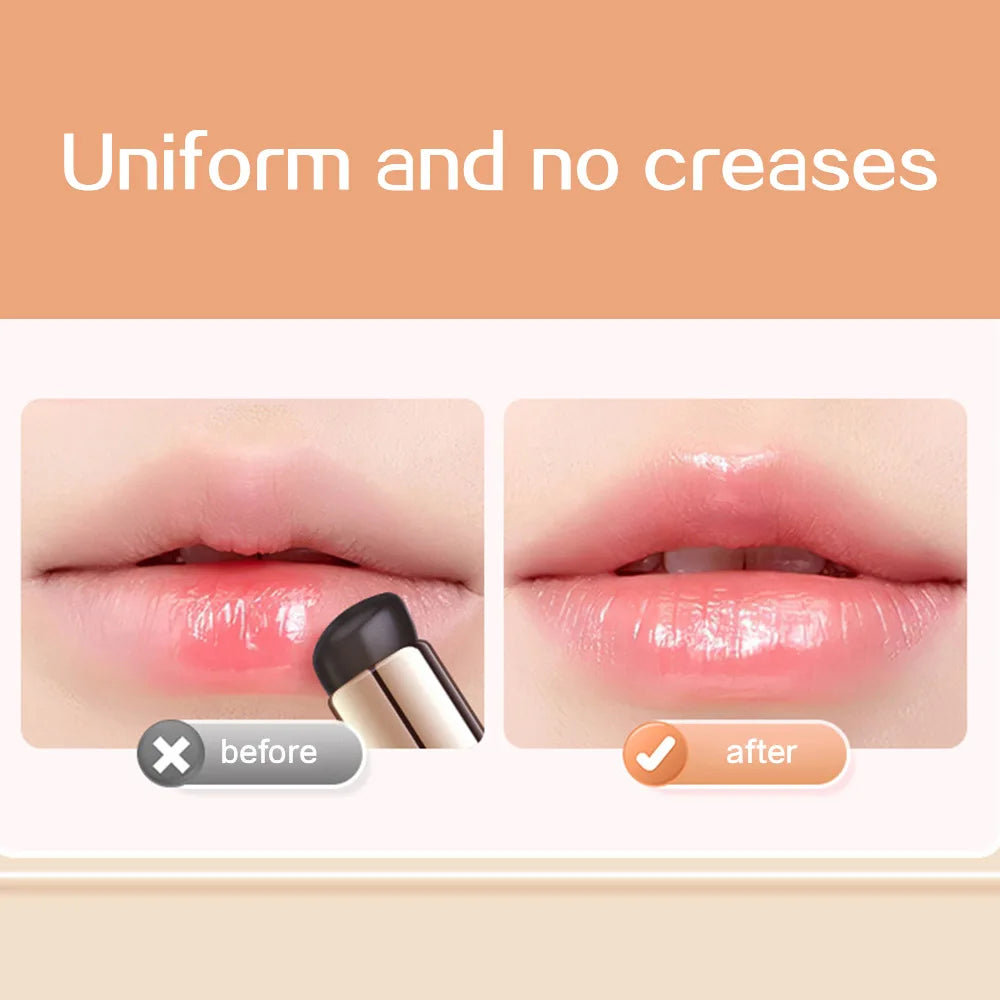 GECOMO Silicone Mini Round Head Lip Brush For Lipstick Coloring Lip Concealer Brush Portable Makeup Brush