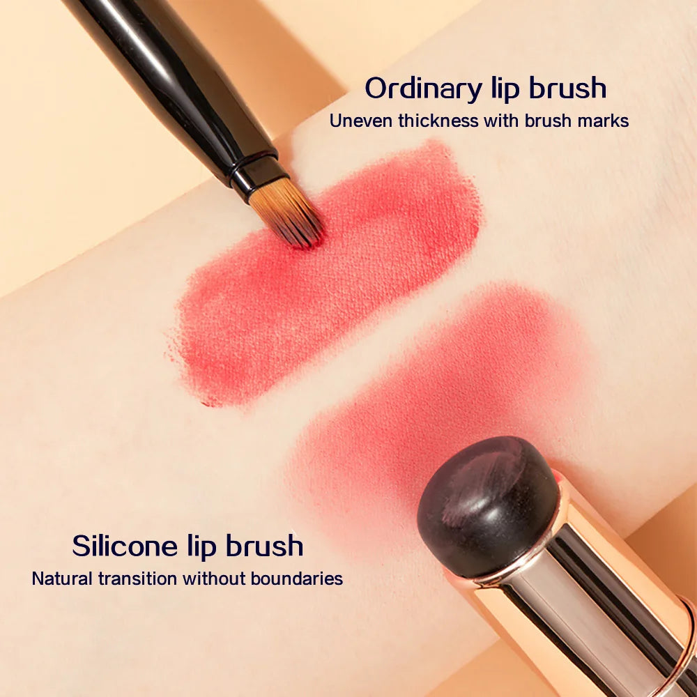 GECOMO Silicone Mini Round Head Lip Brush For Lipstick Coloring Lip Concealer Brush Portable Makeup Brush