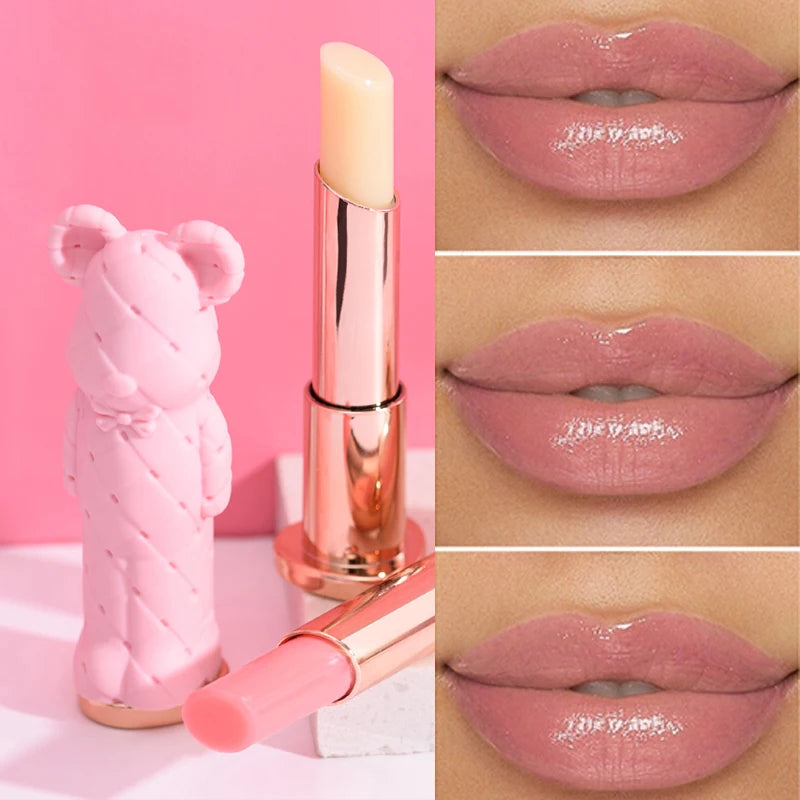 Beauty Glazed Bear Moisturizing Lipstick,Colored Lip Balm,Nourishing Lip stick,Easy To Color,Watery