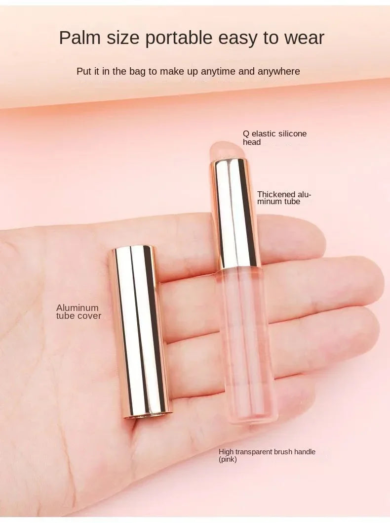 Silicone Lip Brush With Lid Round Head Makeup Brush Lipstick Applicator Multi-Use Mini Concealer Brush Portable Makeup Tool