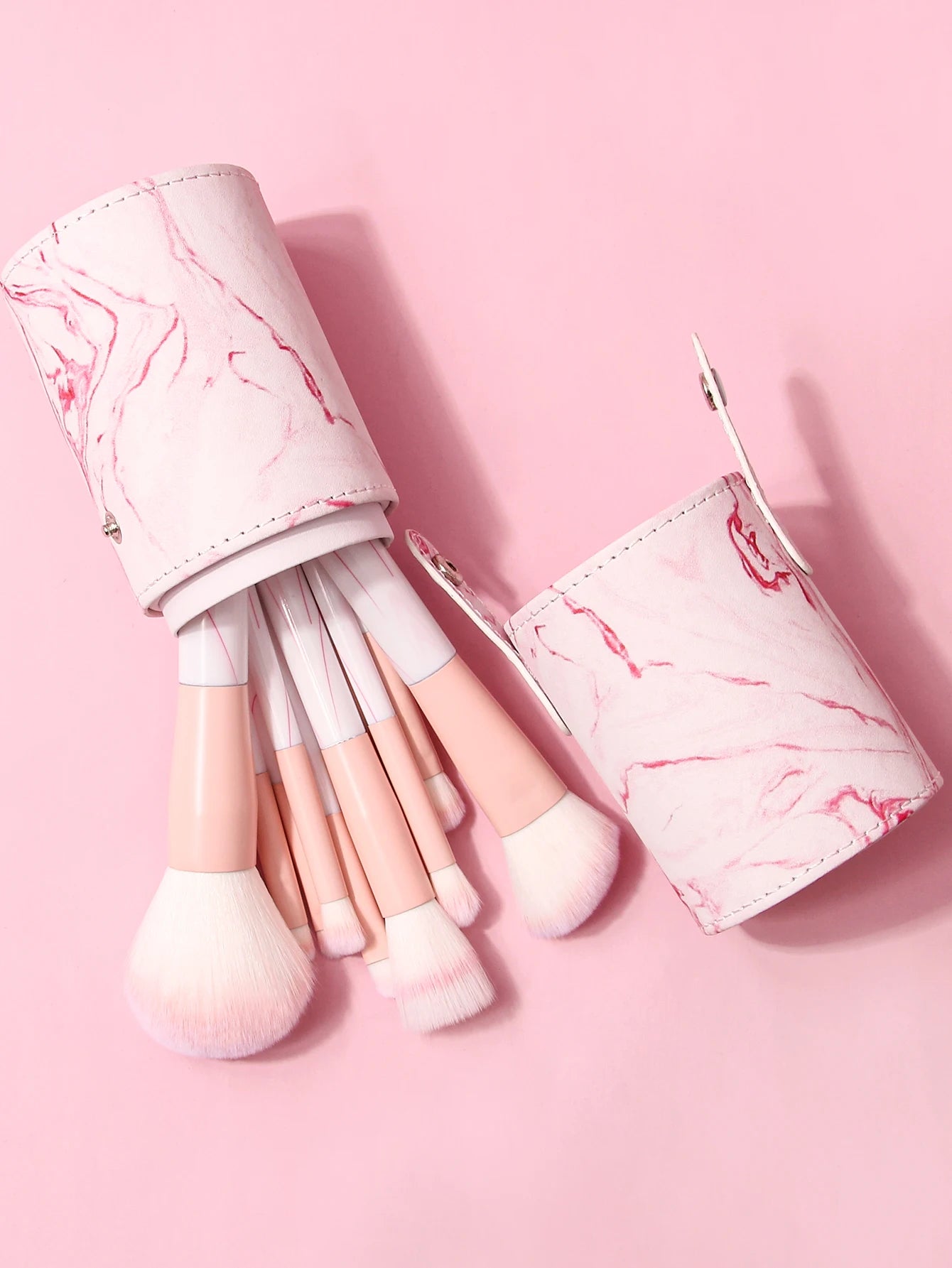 Multi-Function Cosmetic Brush Set, 12pcs pink Fiber Makeup Brush Kit For Women With Makeup brush storage bucket