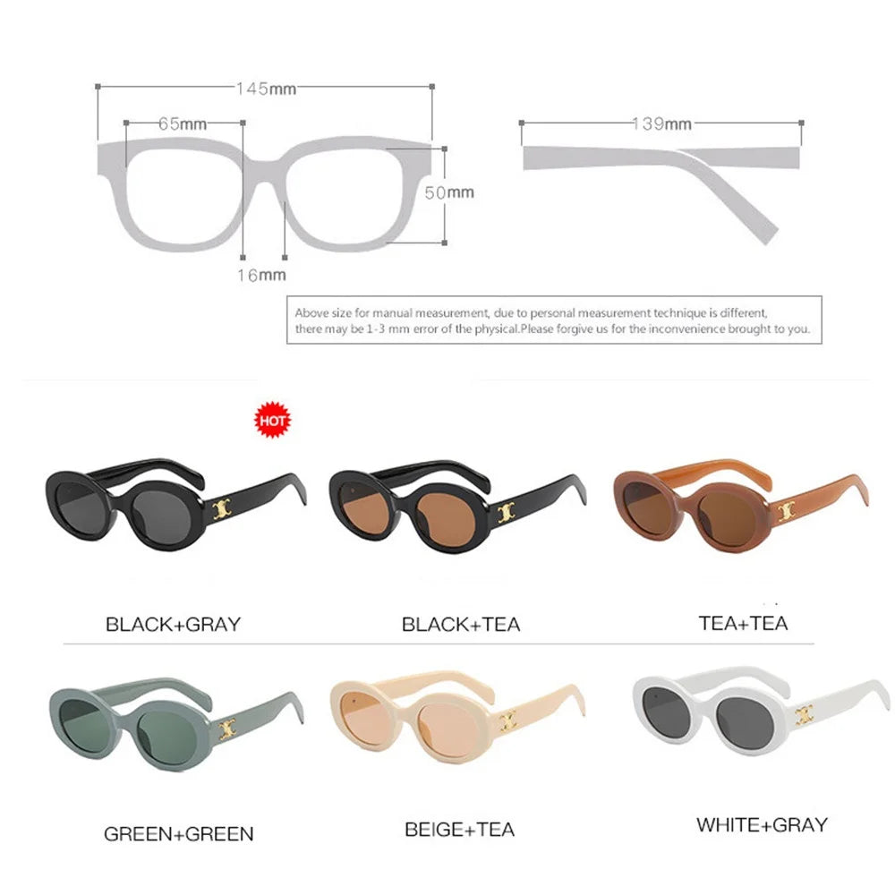 unisex fashion Vintage Oval PC Frame Sunglasses Outdoor Anti-UV Glasses Eyewear