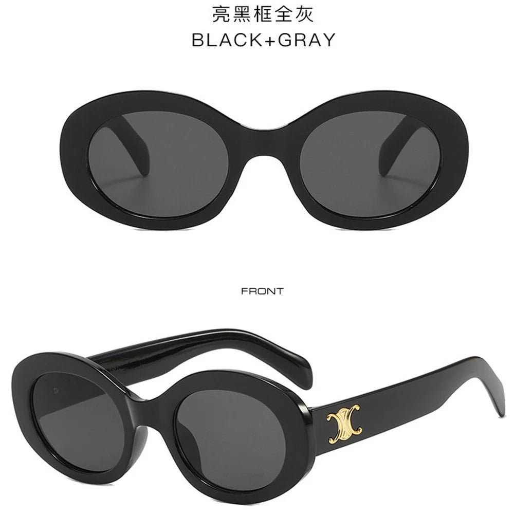 unisex fashion Vintage Oval PC Frame Sunglasses Outdoor Anti-UV Glasses Eyewear