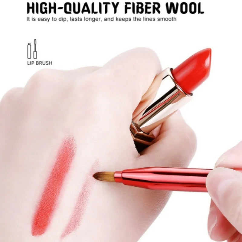 Retractable Lipstick Brushes Double Headed Professional Lip Gloss Brush Applicator with Protect Cap Women and Girls Makeup Tool