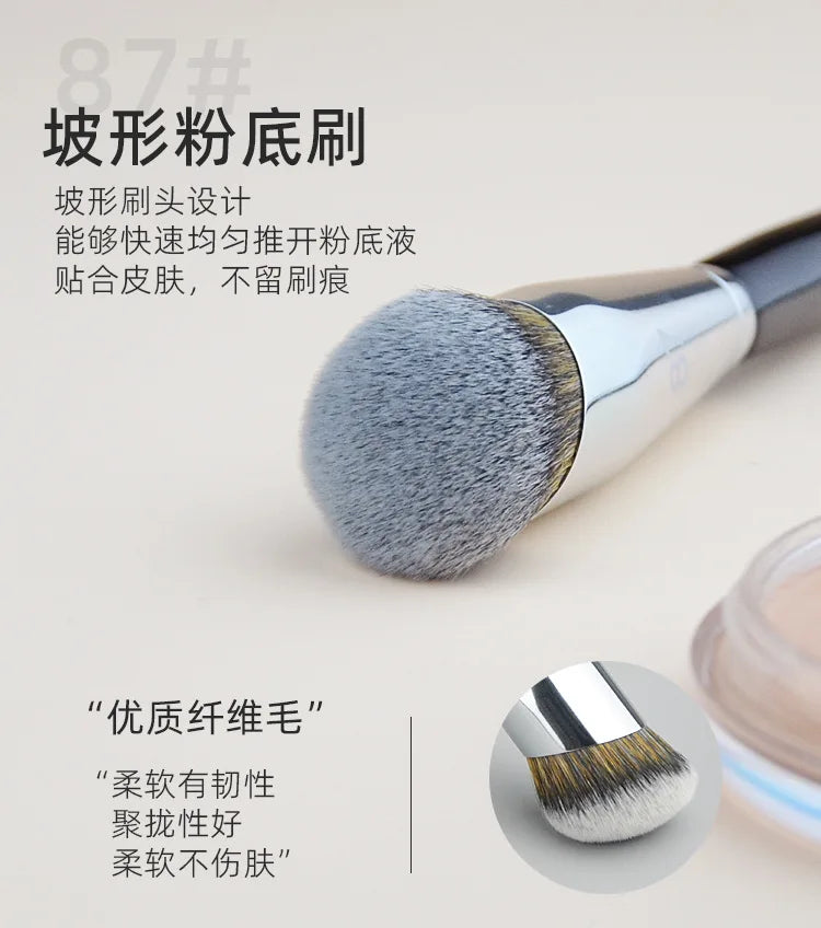 1 piece Pro Slanted Buffing Makeup Brushes #87 Angled Foundation Make up Brush Precision Face cosmetic tools synthetic hair