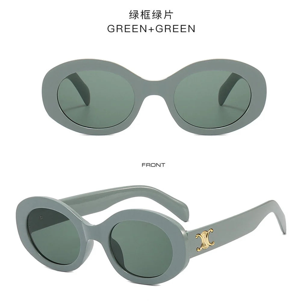 unisex fashion Vintage Oval PC Frame Sunglasses Outdoor Anti-UV Glasses Eyewear