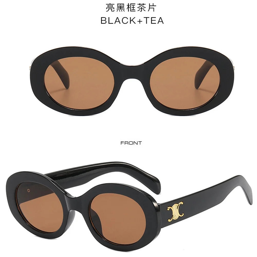 unisex fashion Vintage Oval PC Frame Sunglasses Outdoor Anti-UV Glasses Eyewear