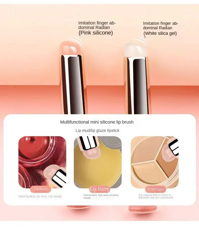 Silicone Lip Brush With Lid Round Head Makeup Brush Lipstick Applicator Multi-Use Mini Concealer Brush Portable Makeup Tool