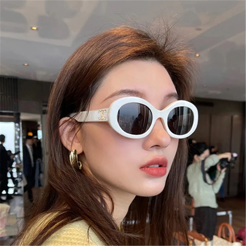 unisex fashion Vintage Oval PC Frame Sunglasses Outdoor Anti-UV Glasses Eyewear