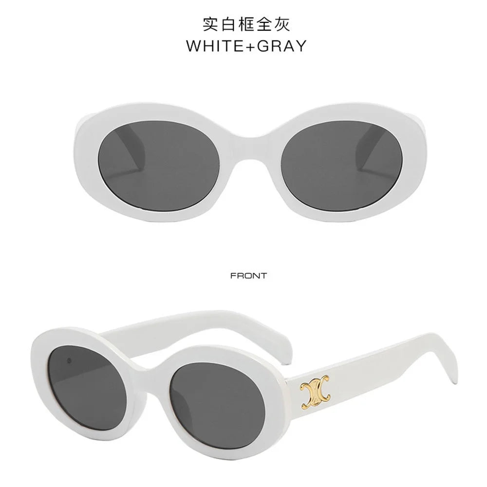 unisex fashion Vintage Oval PC Frame Sunglasses Outdoor Anti-UV Glasses Eyewear