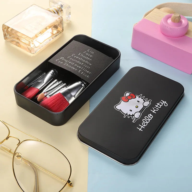 Kawaii Hello Kitty Makeup Brush Set Cute Blush Eyebrow Lip Eye Shadow Brush Beauty Tools Girl Facial Beauty Make Up Brushes Gift