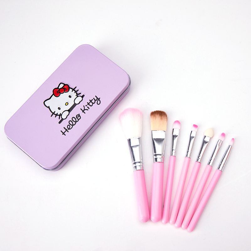 Kawaii Hello Kitty Makeup Brush Set Cute Blush Eyebrow Lip Eye Shadow Brush Beauty Tools Girl Facial Beauty Make Up Brushes Gift