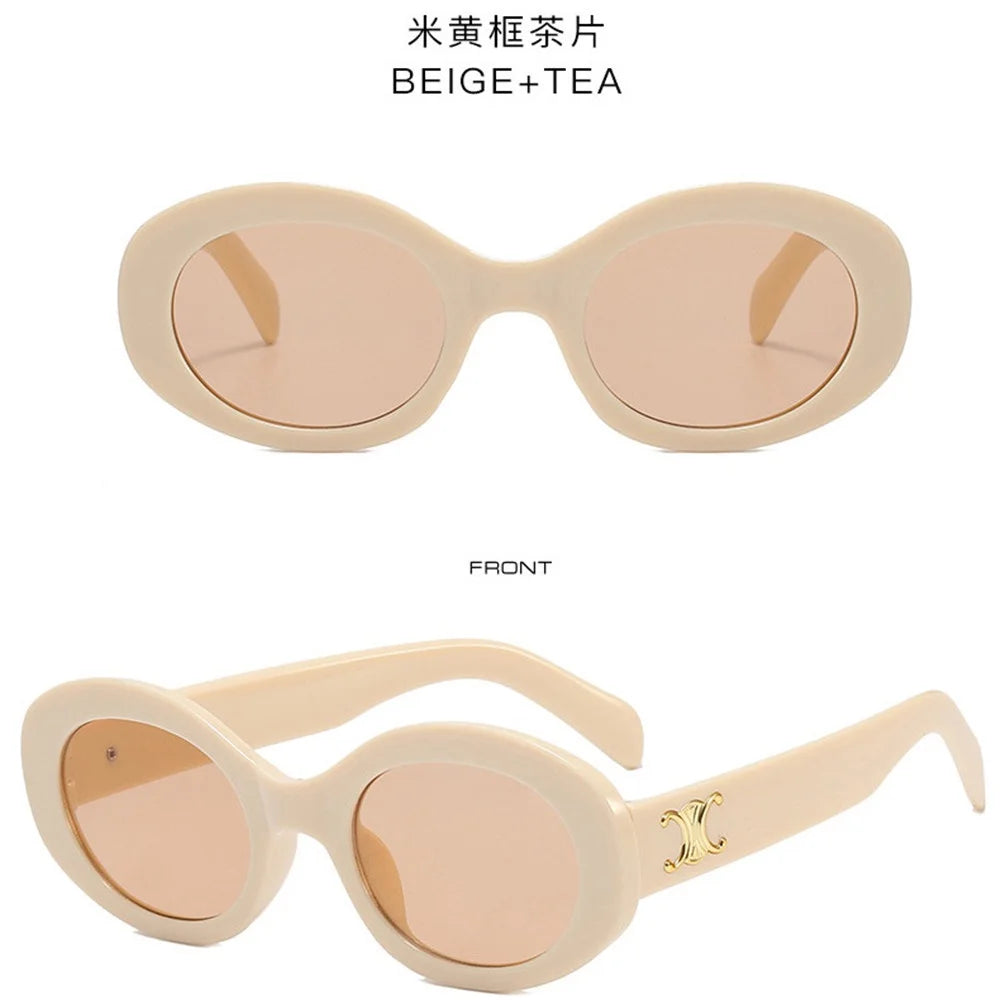 unisex fashion Vintage Oval PC Frame Sunglasses Outdoor Anti-UV Glasses Eyewear